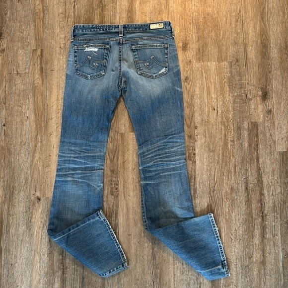 AG ADRIANO GOLDSCHMIED DISTRESSED BOOTCUT JEANS (27R) - Picture 7 of 10